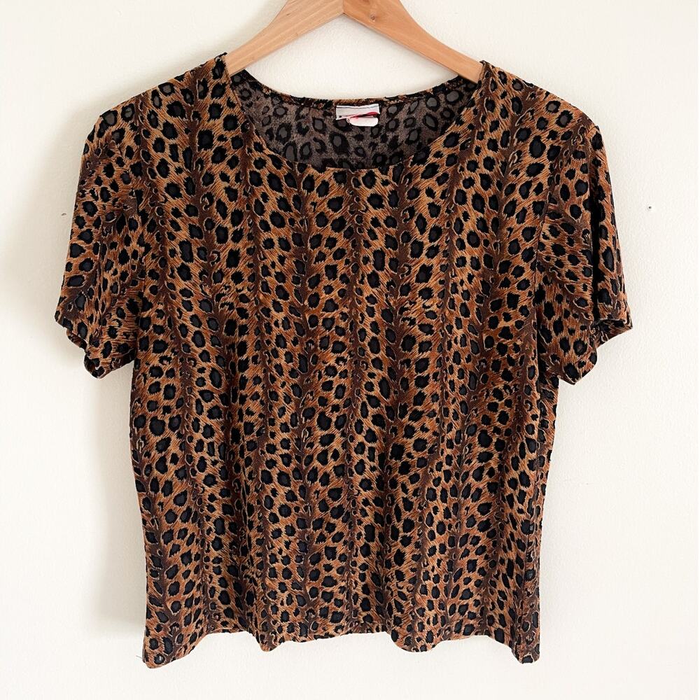 Vintage Leopard Sheer Crop Top